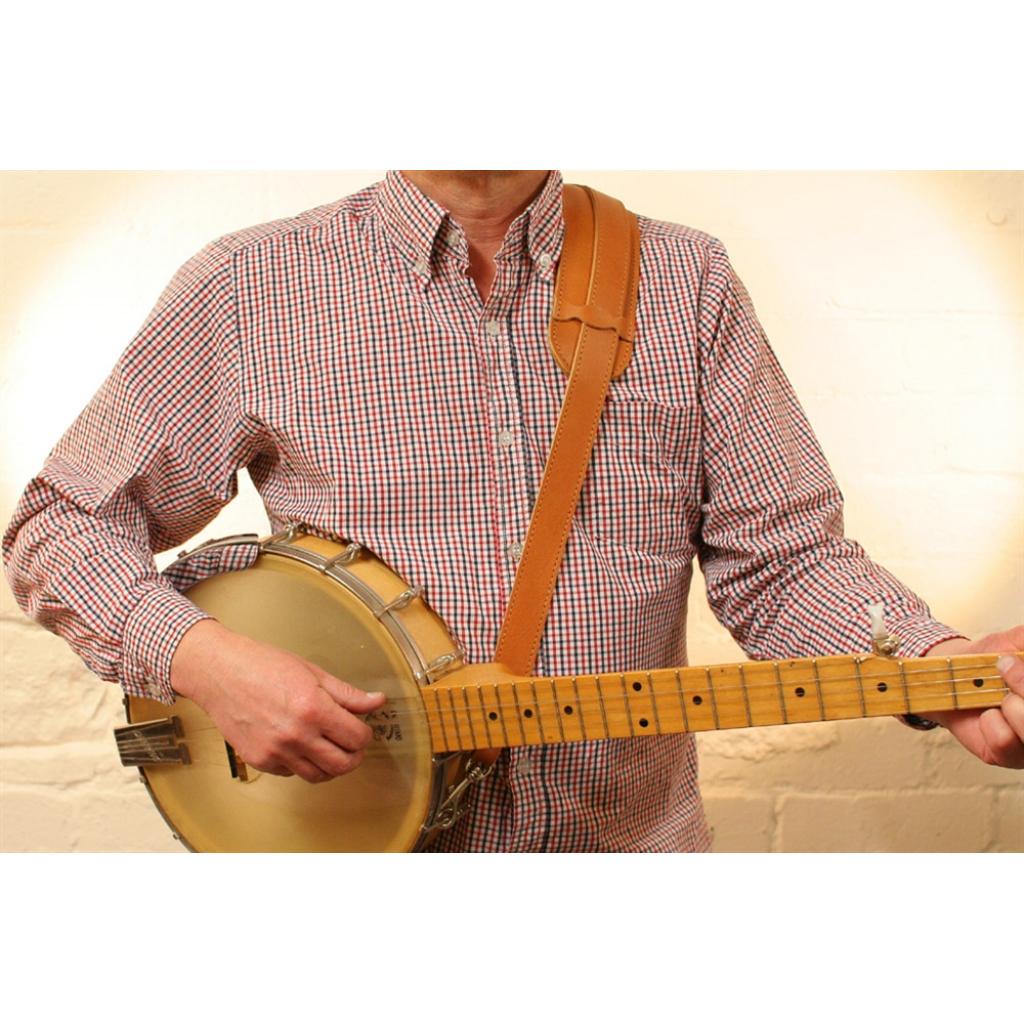 Handmade quality leather banjo strap