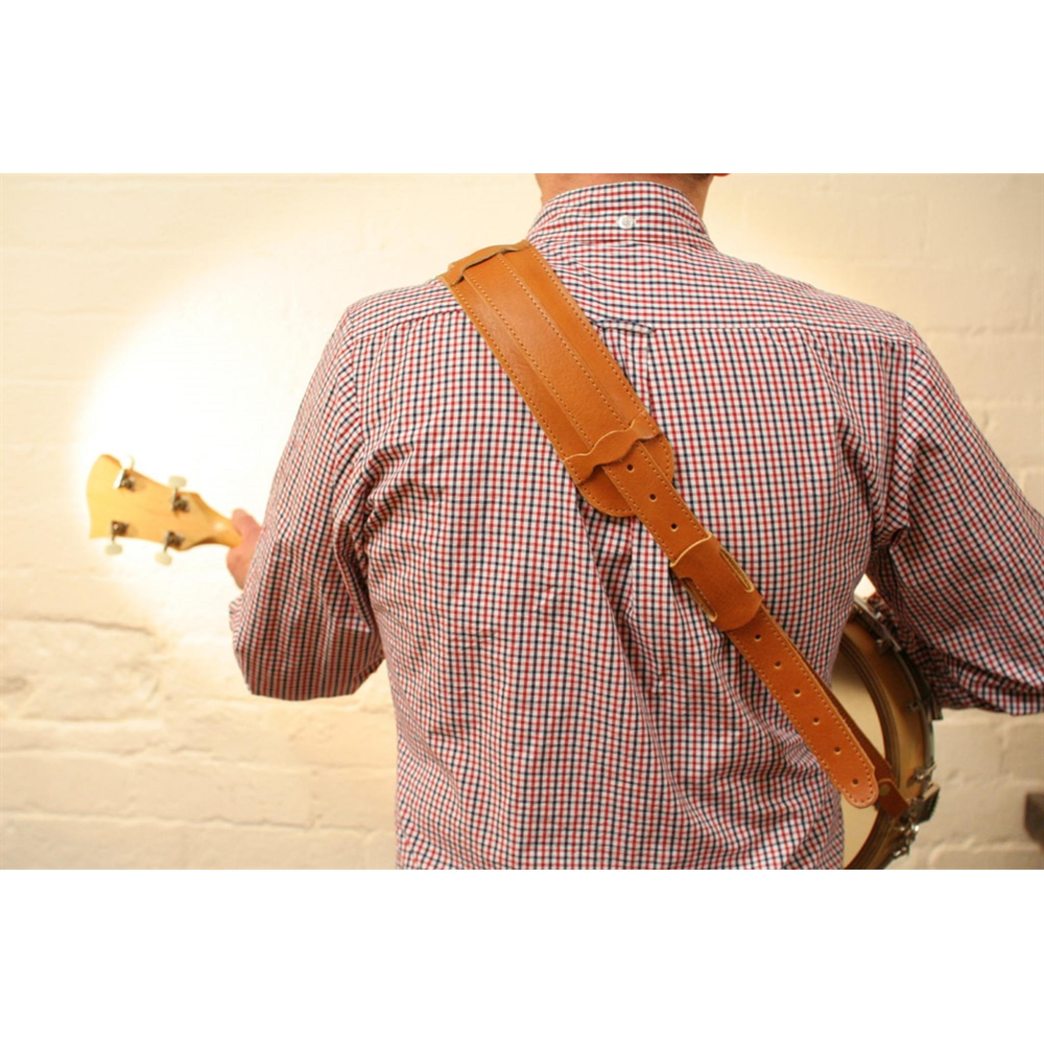 Handmade quality leather banjo strap