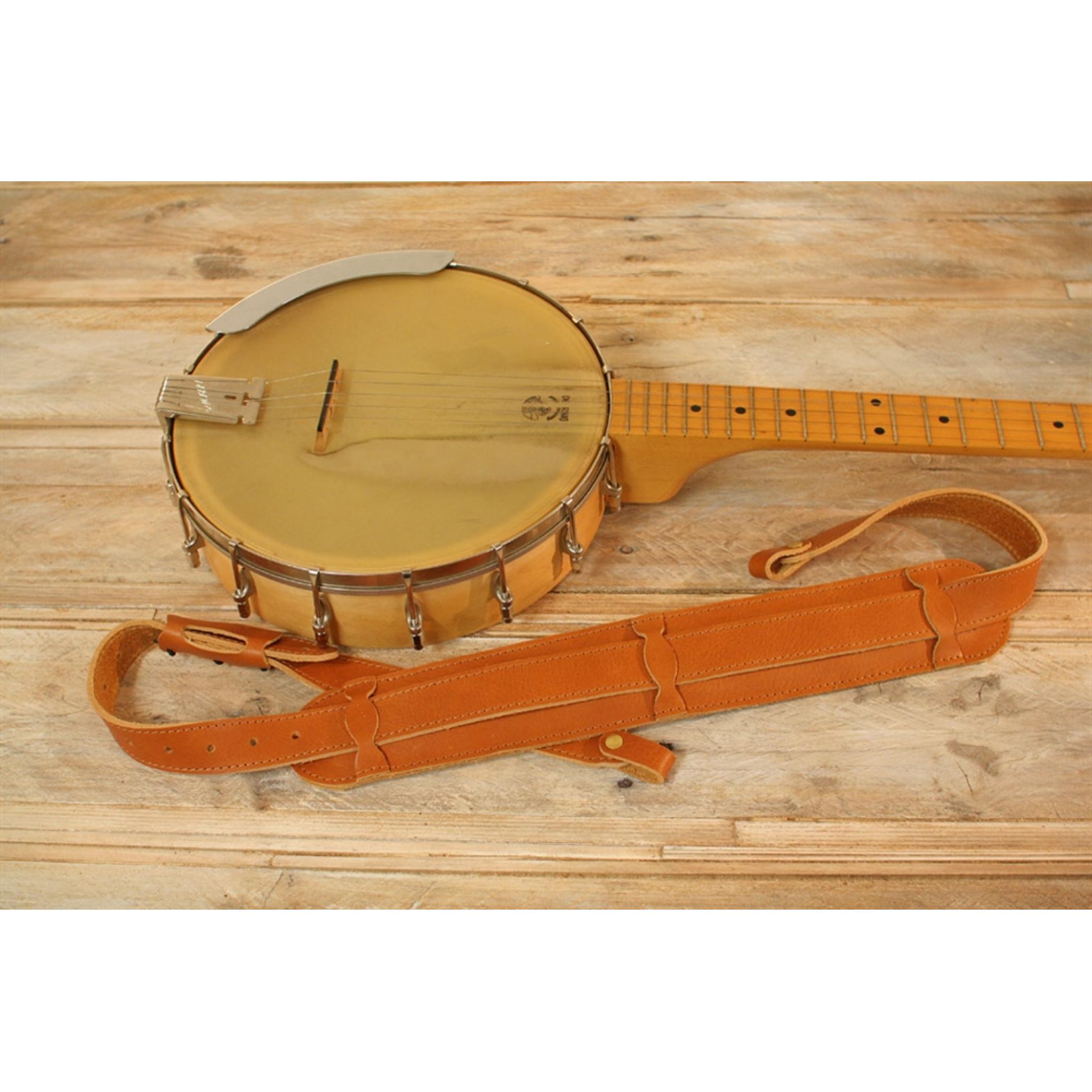 Handmade quality leather banjo strap