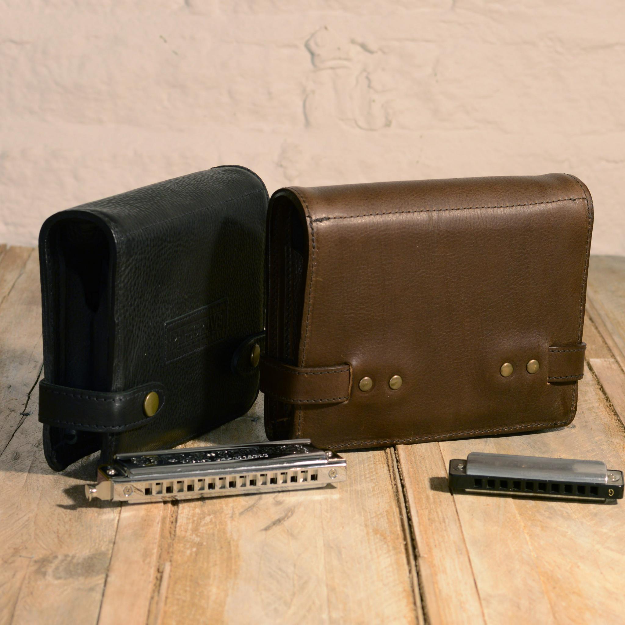 NinePack Blues Harmonica Case by Pinegrove Leather