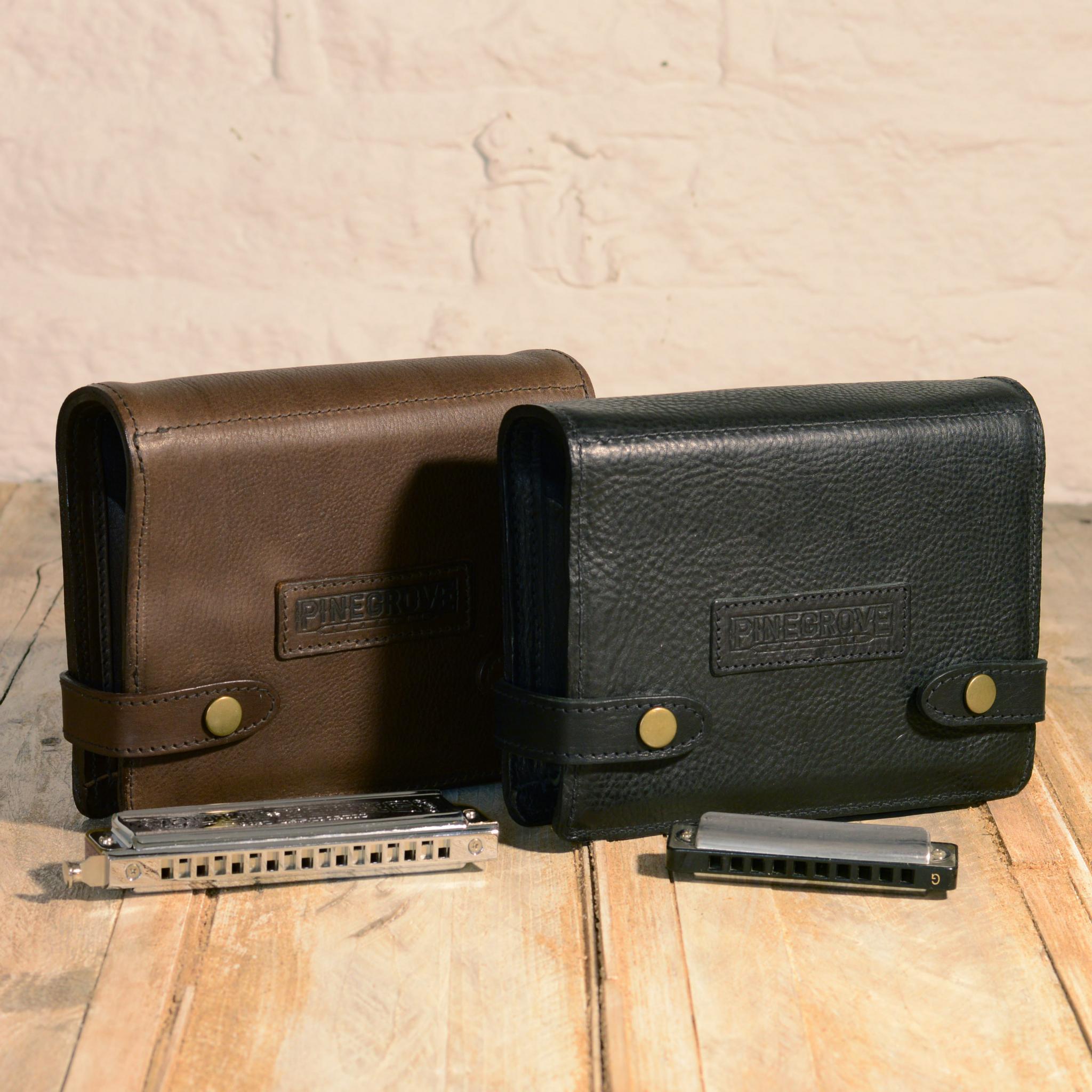 NinePack Blues Harmonica Case by Pinegrove Leather