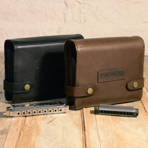 NinePack Blues Harmonica Case by Pinegrove Leather