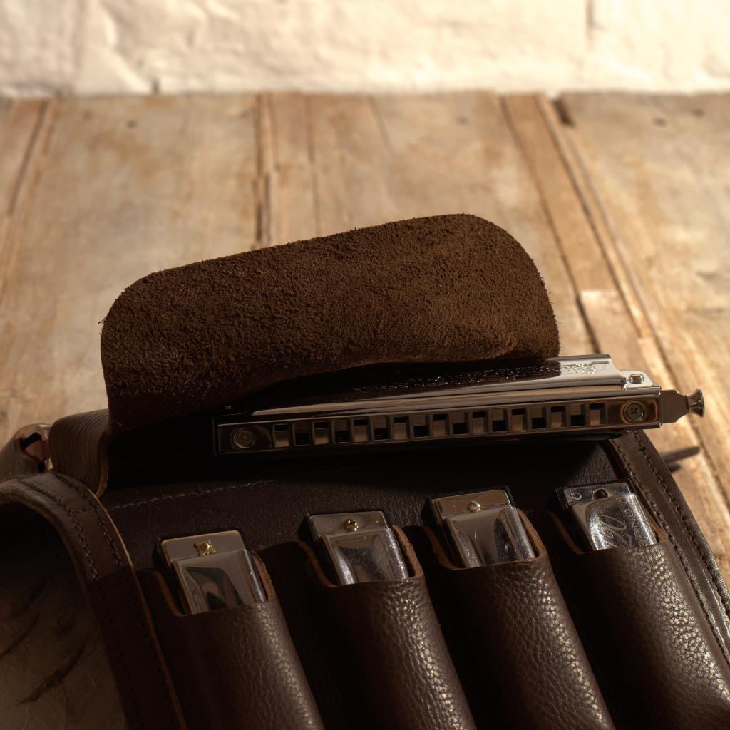 NinePack Blues Harmonica Case by Pinegrove Leather
