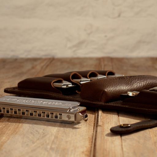 NinePack Blues Harmonica Case by Pinegrove Leather