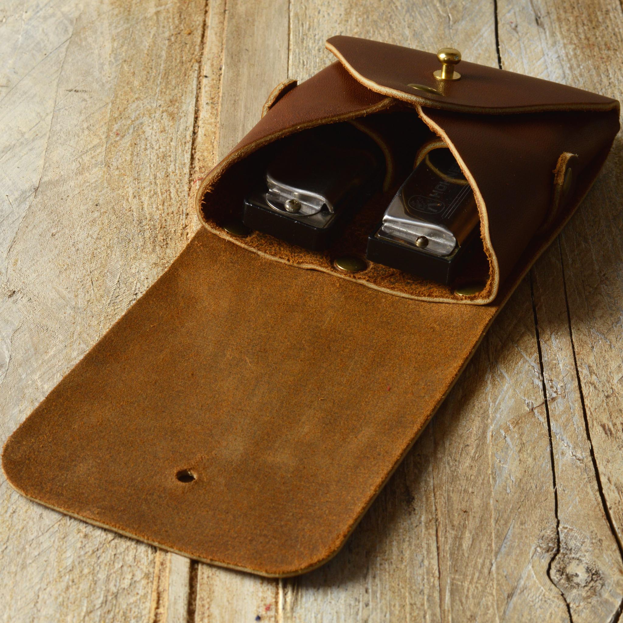 Double Harmonica Belt Pouch | Pinegrove Leather