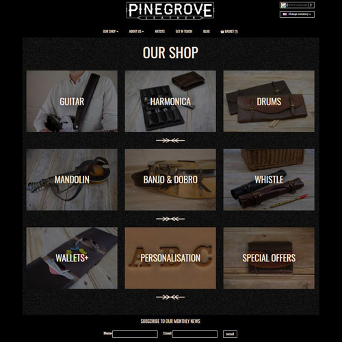 New Pinegrove Leather web site July 2019