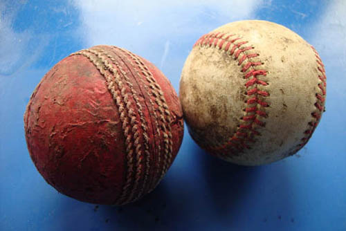 cricket ball and baseball