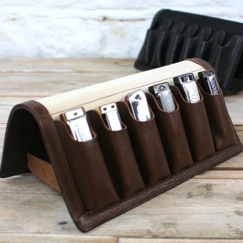 SixPack Leather Harmonica Case by Pinegrove Leather