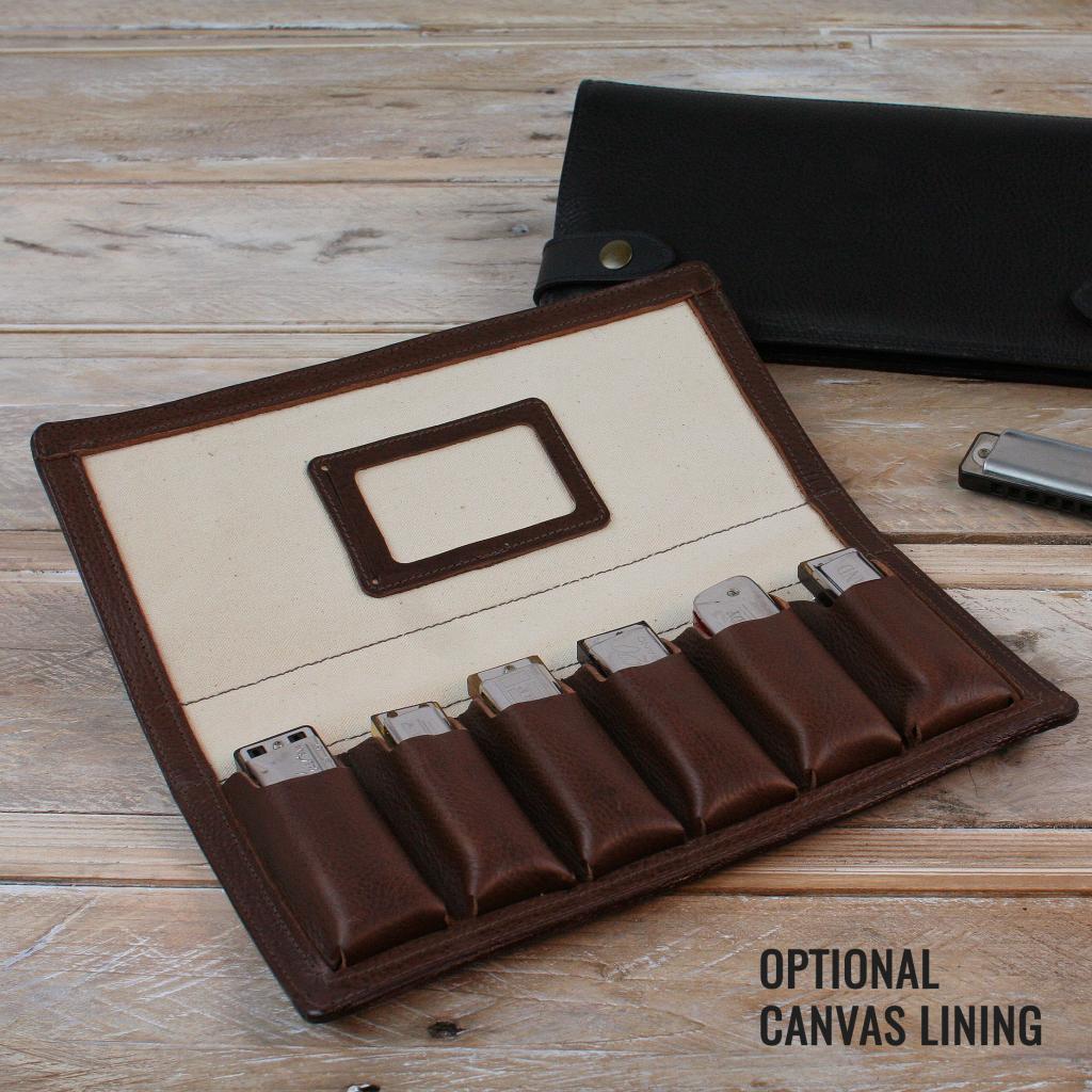 SixPack Leather Harmonica Case by Pinegrove Leather
