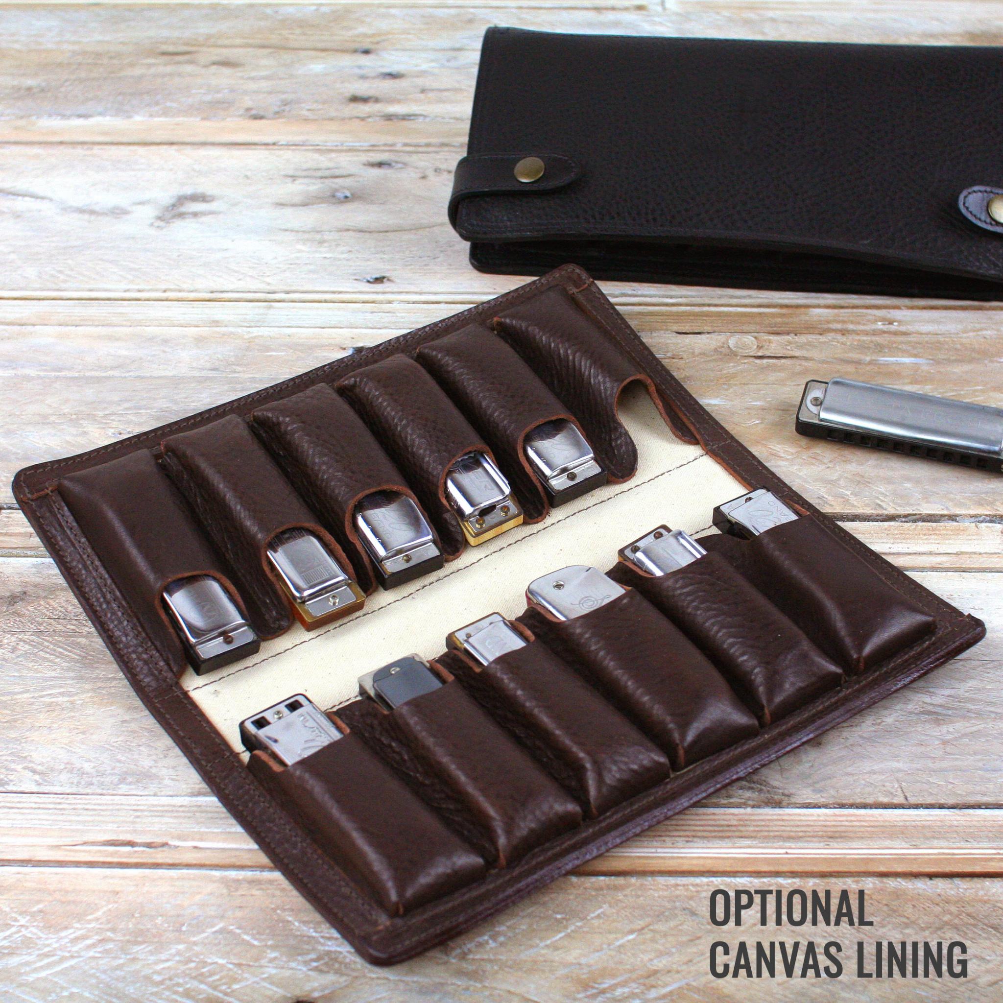 TwelvePack Leather Harmonica Case by Pinegrove Leather