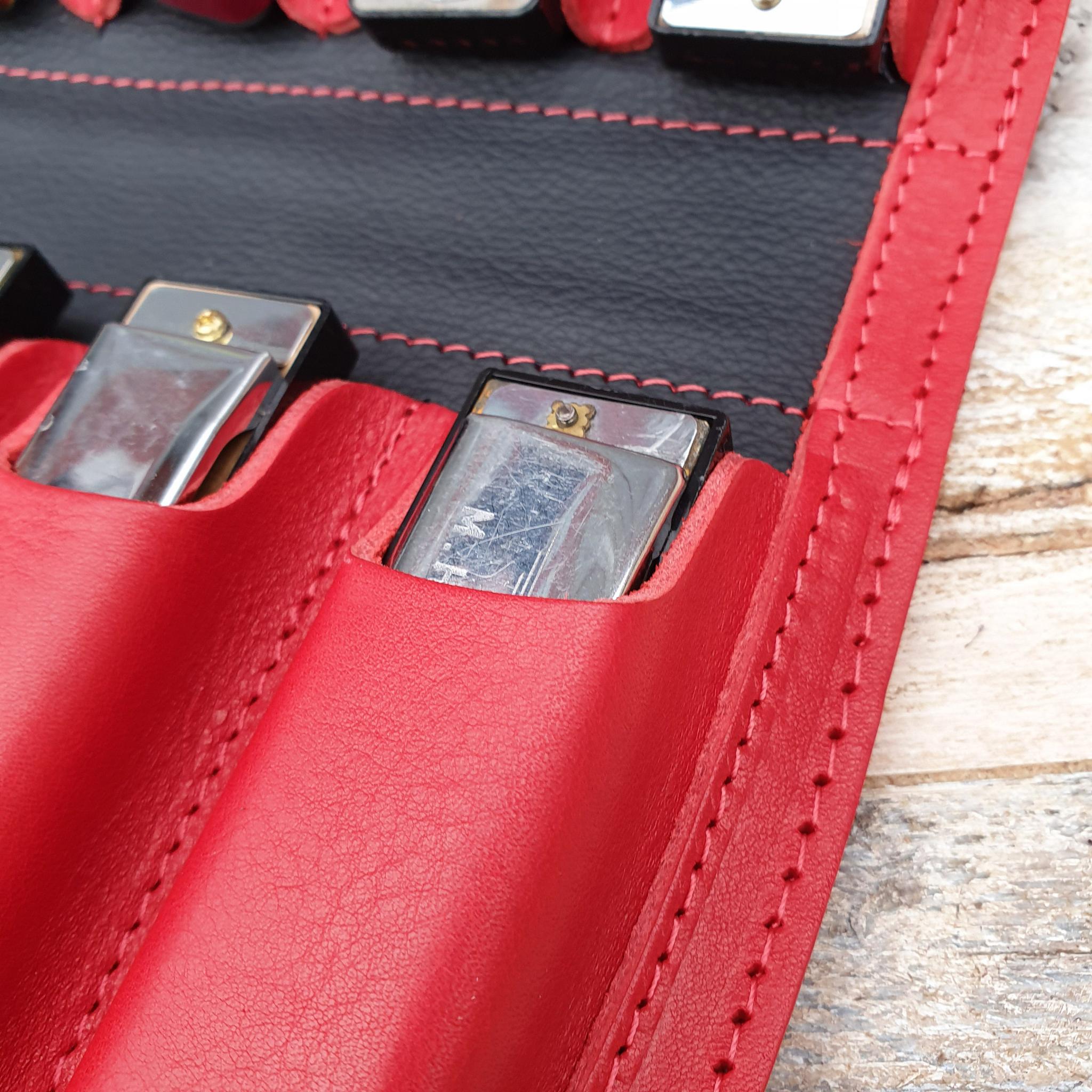 EightPack Leather Harmonica Case by Pinegrove Leather