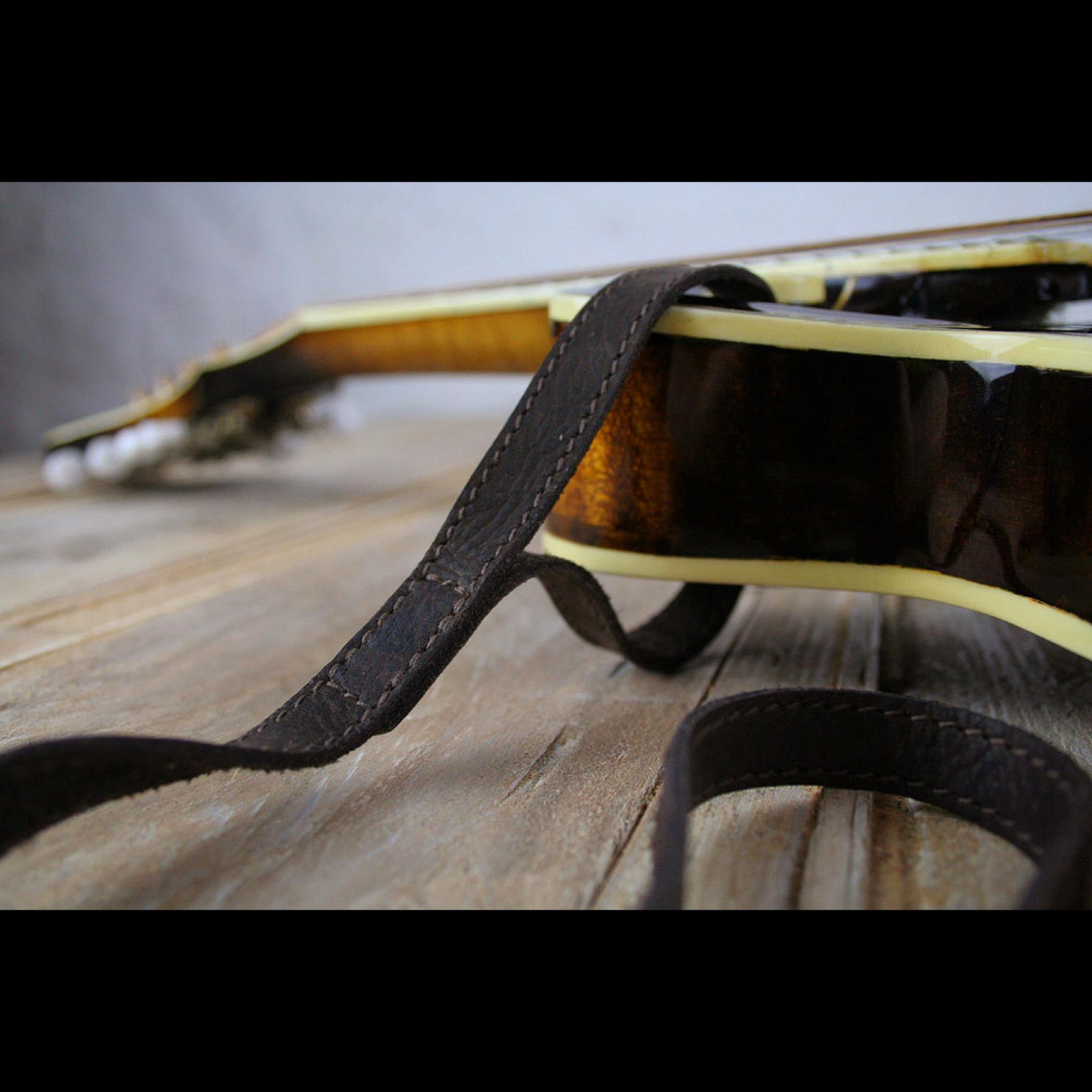 Handmade quality leather mandolin strap