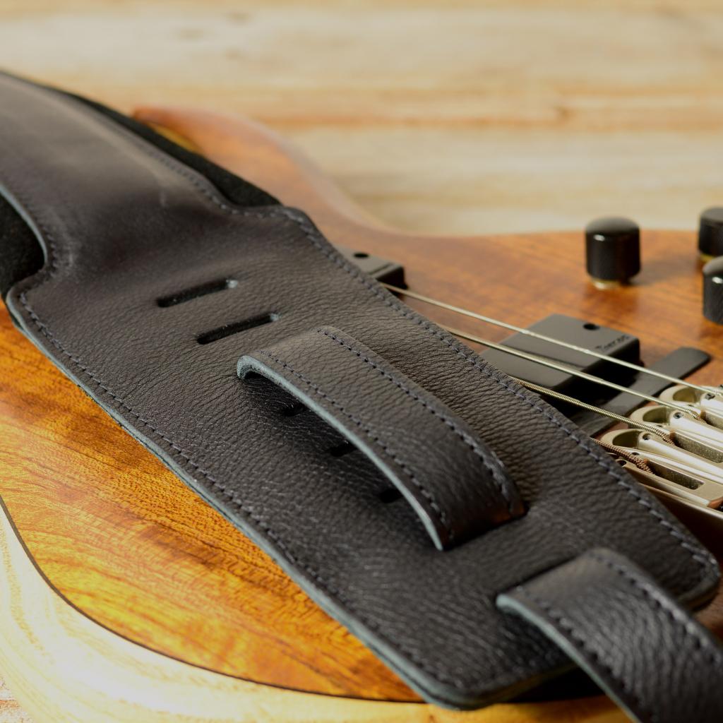 BS66 Wide Leather Bass Guitar Strap by Pinegrove Pinegrove Leather