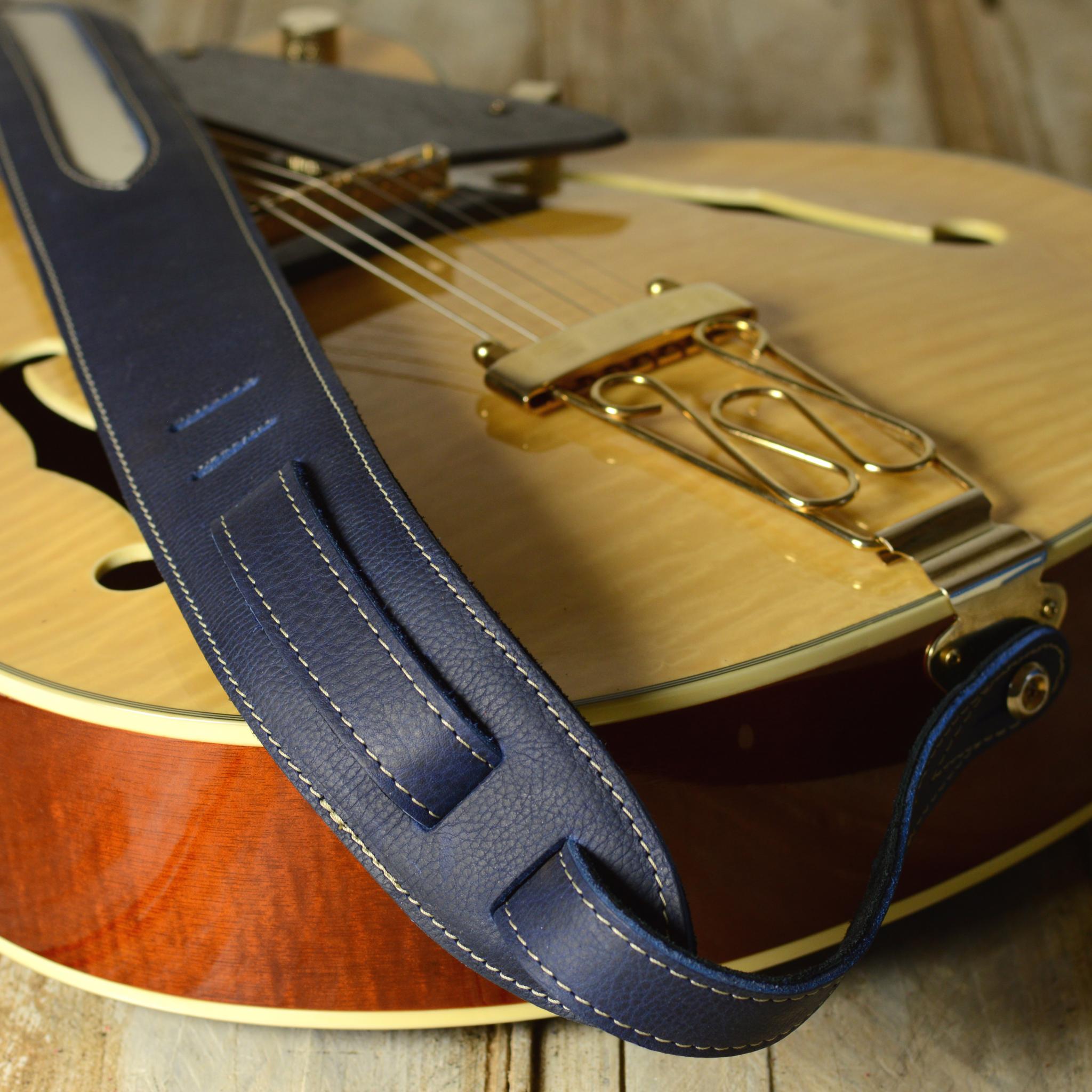 TwoTone Leather Guitar Strap GS70 by Pinegrove Leather