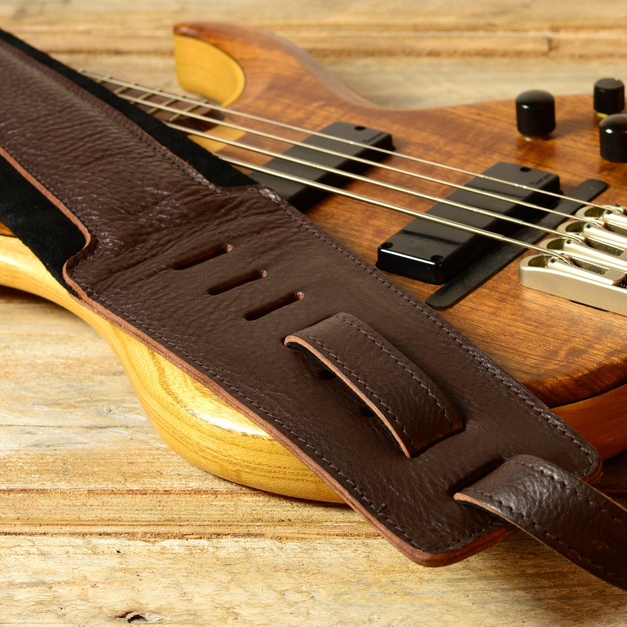 BS66 Heavyweight Leather Bass Guitar Strap by Pinegrove