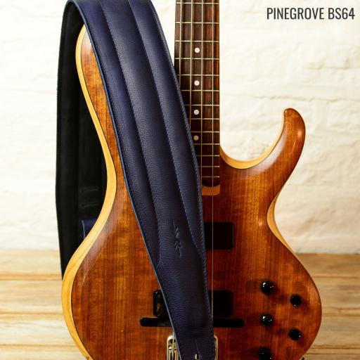 BS64 4" (100mm) Wide Padded Bass & Guitar Strap - Dark Blue