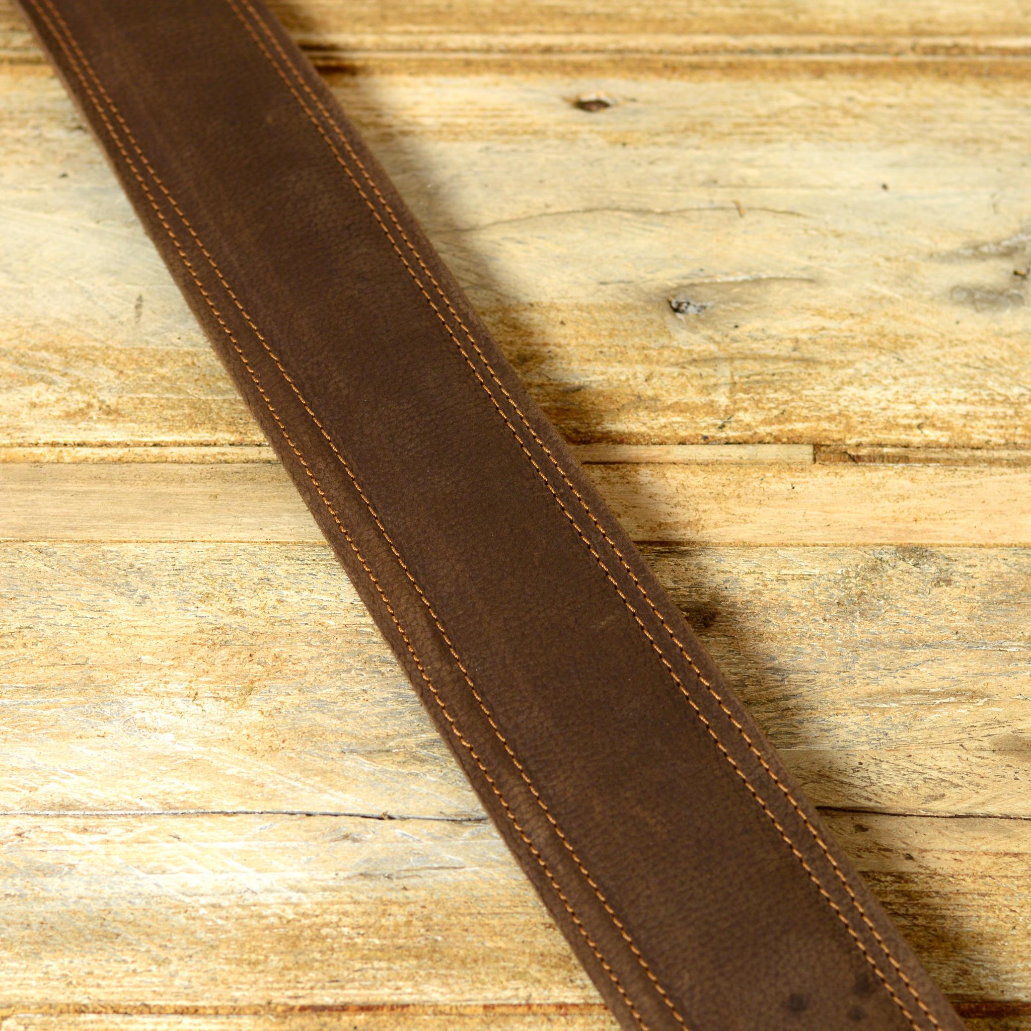 GS61 Brown Leather Guitar Strap by Pinegrove Leather