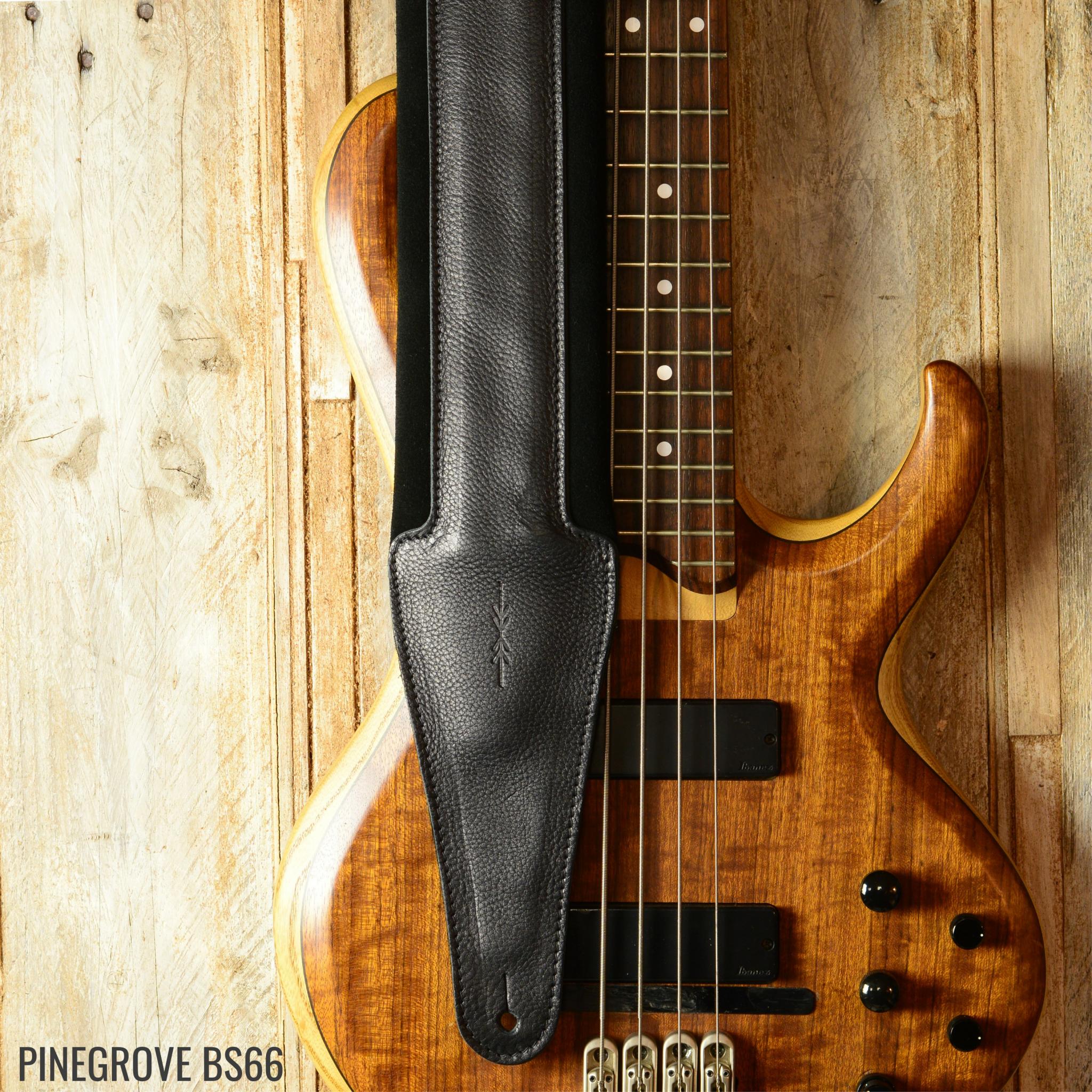 BS66 Wide Leather Bass Guitar Strap by Pinegrove Pinegrove Leather