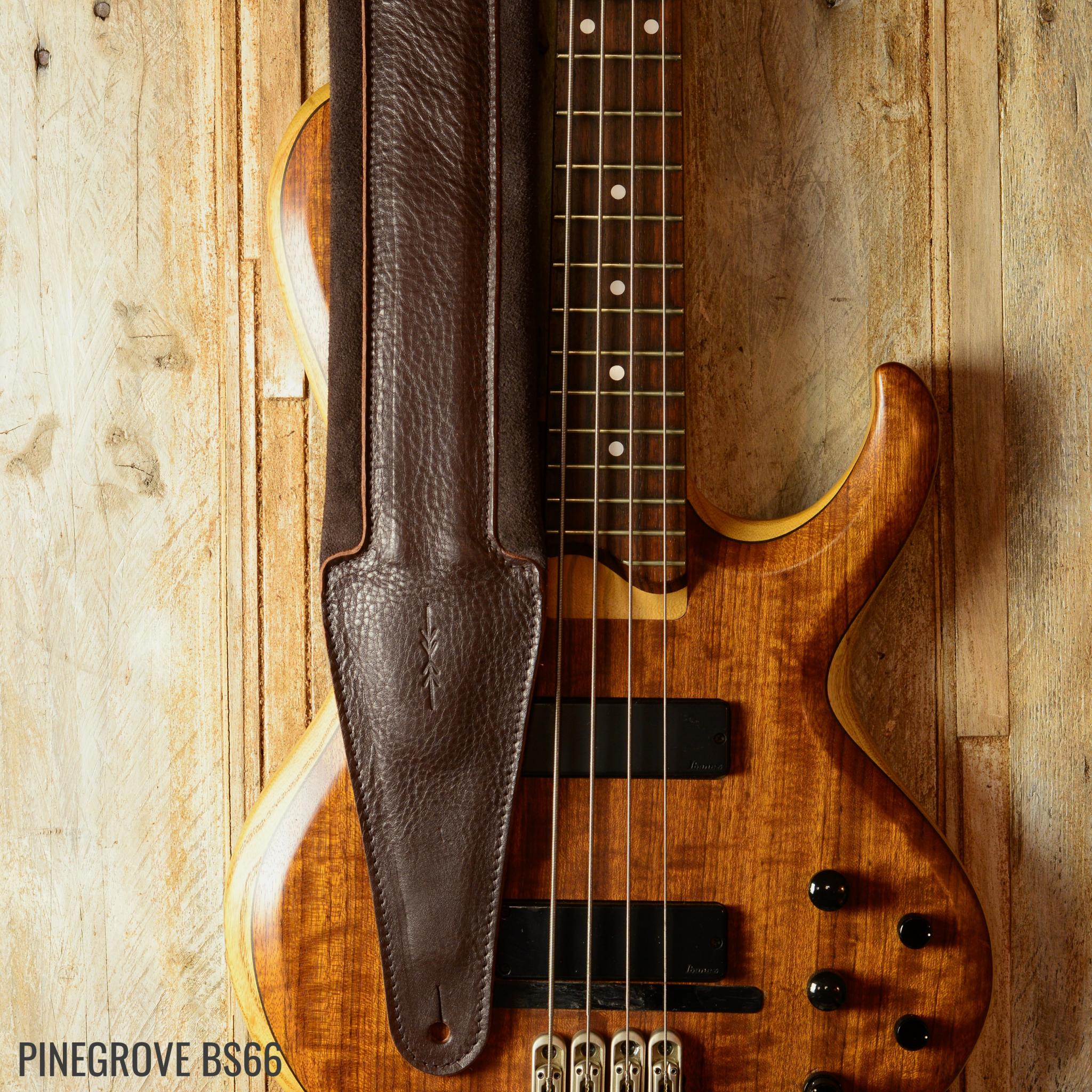 BS66 Wide Leather Bass Guitar Strap by Pinegrove