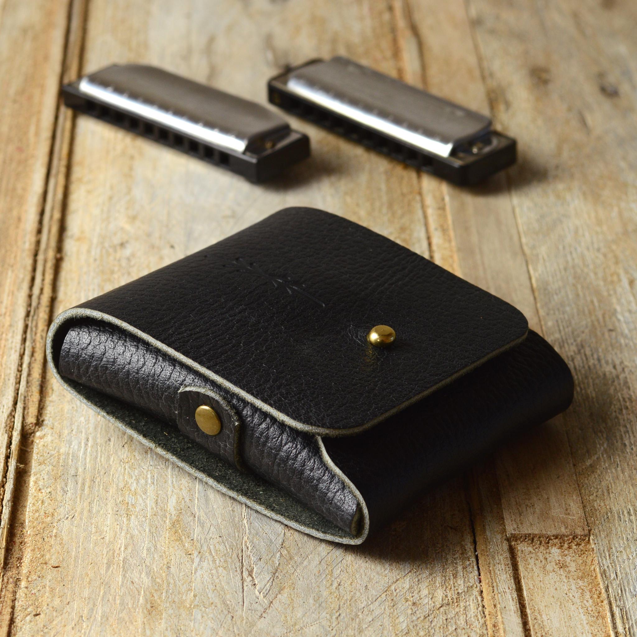 Double Harmonica Belt Pouch Pinegrove Leather