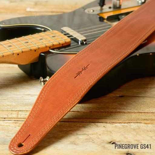 GS41 Standard Leather Guitar Strap - Tan