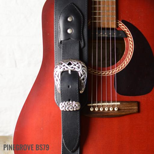 BS79 Guitar Strap With Celtic Buckle - black