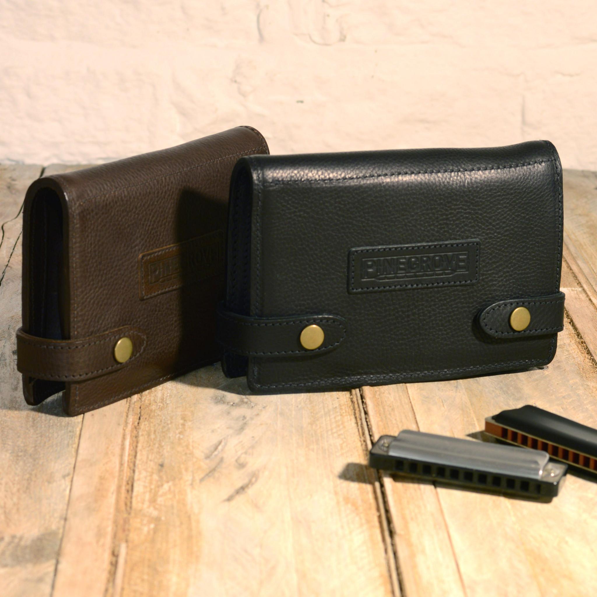 EightPack Leather Harmonica Case by Pinegrove Leather