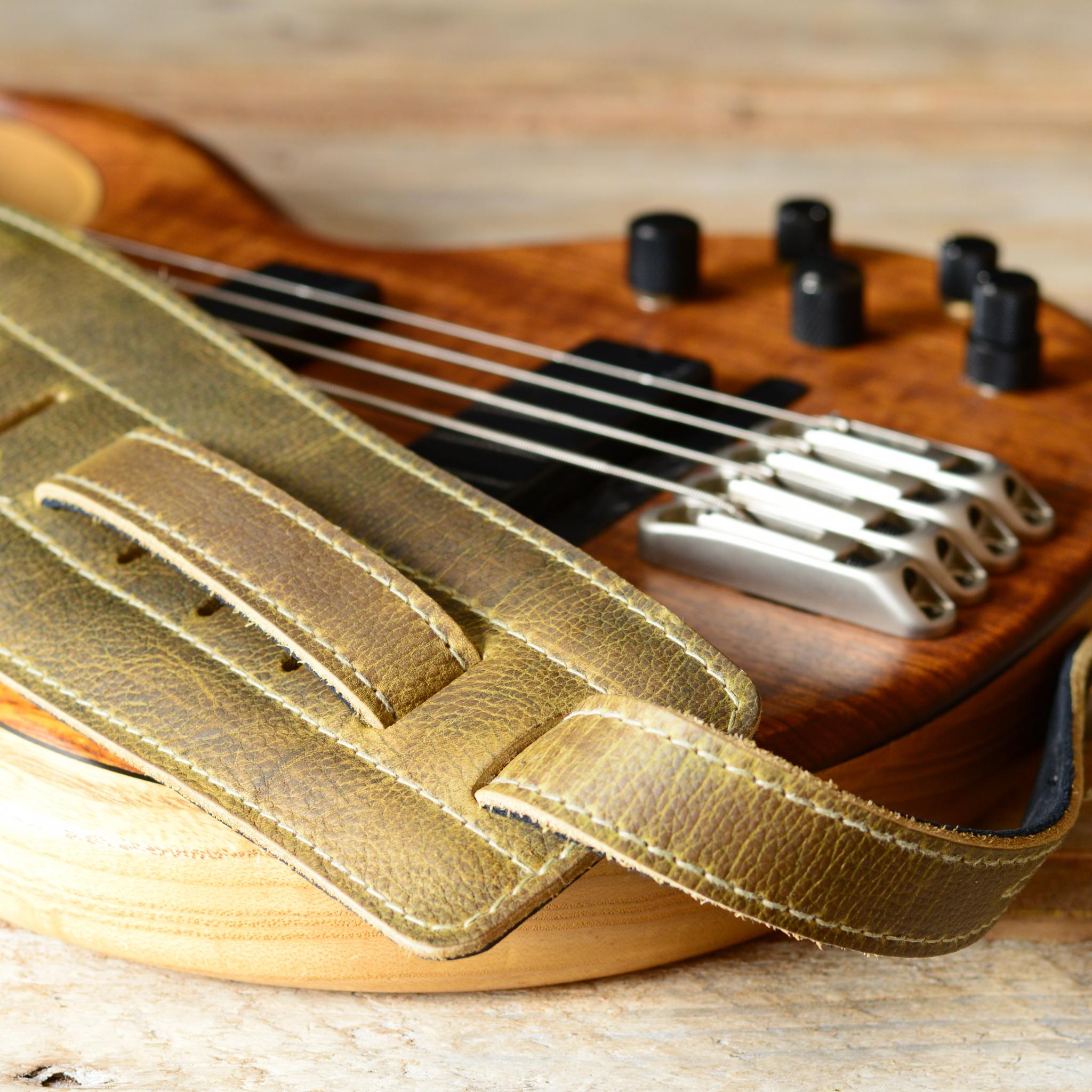 BS64 Superwide Leather Bass Guitar Strap by Pinegrove