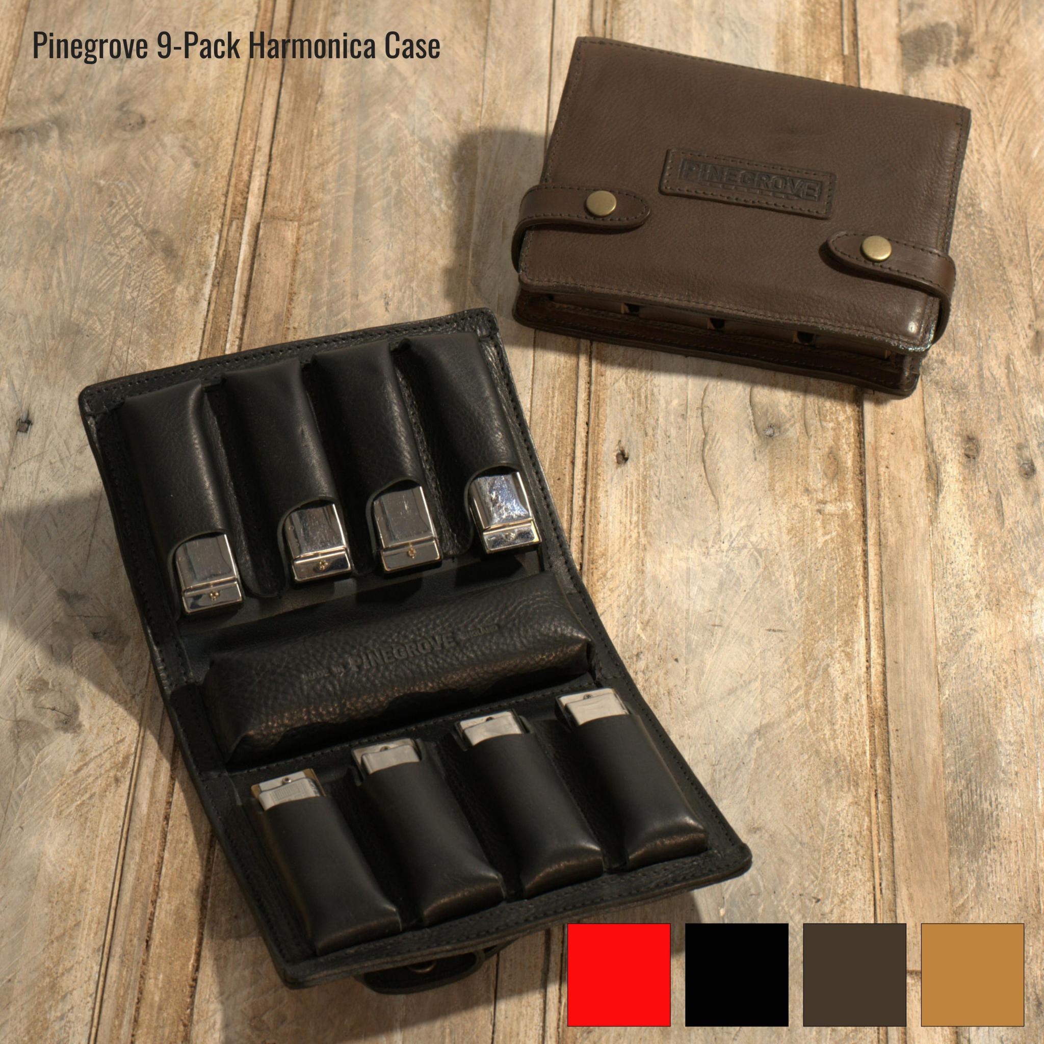 NinePack Blues Harmonica Case by Pinegrove Leather