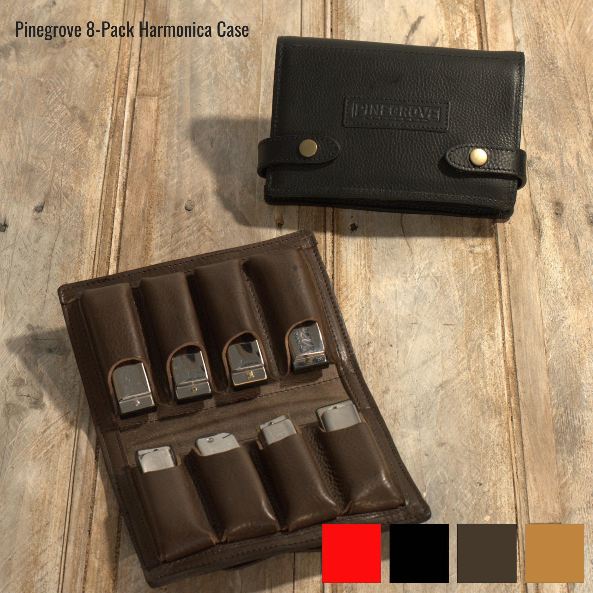 EightPack Leather Harmonica Case by Pinegrove Leather