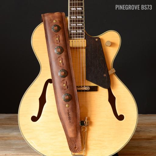 BS73 Concho Guitar Strap 3" Wide (76mm) - Tan Relic