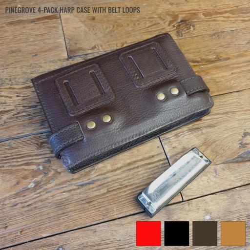 Four-Pack Harmonica Case with Belt Loops