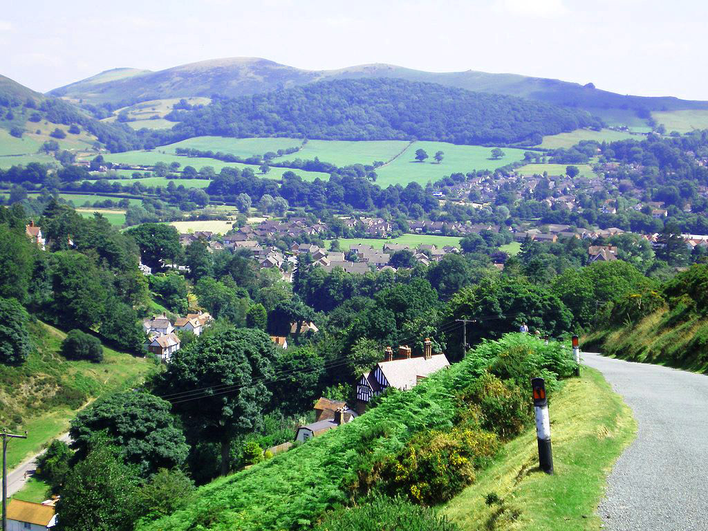 View of Church Stretton and surrounding hills