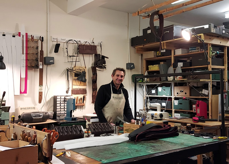 Rod of Pinegrove Leather in old workshop