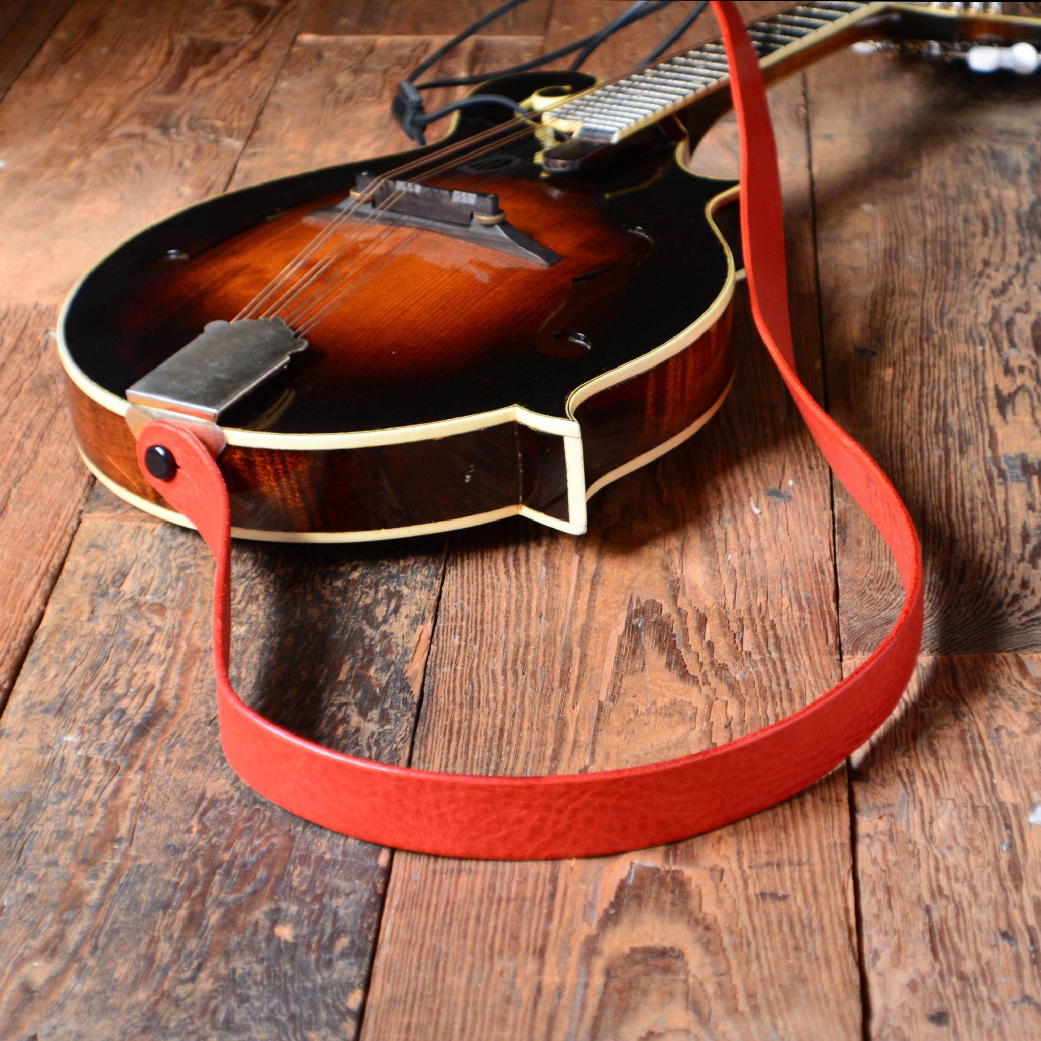 Handmade quality leather mandolin strap