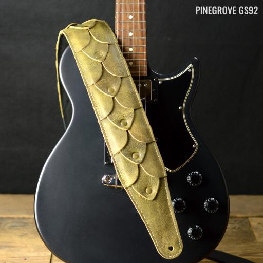 GS92 Dragon Skin Guitar Strap - Green Relic