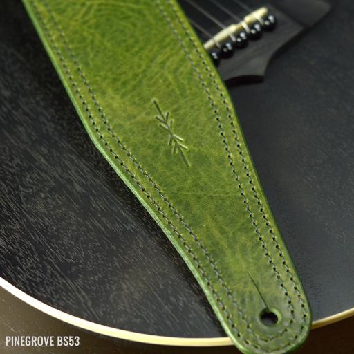 BS53 3" Wide Guitar Strap - Forest Green