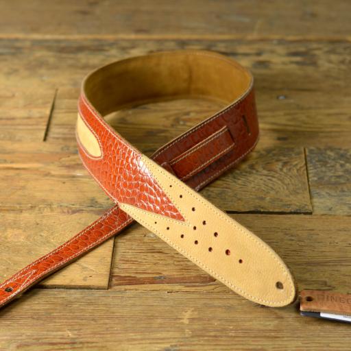SOLD! SPECIAL OFFER GS70 Tan Croc-effect Guitar Strap (one-off)