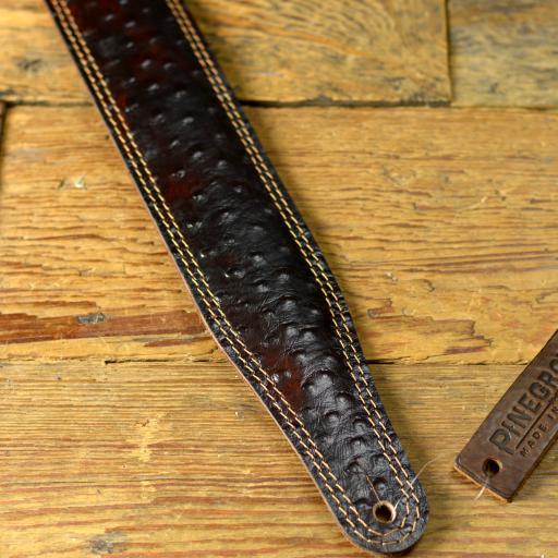 SOLD! SPECIAL OFFER GS61 Brown Ostrich-effect Guitar Strap - old stock