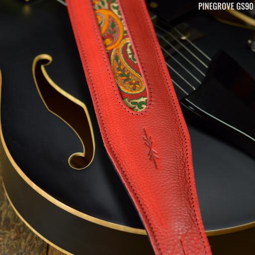 GS90 'Kashmir' Cutaway Guitar Strap - red