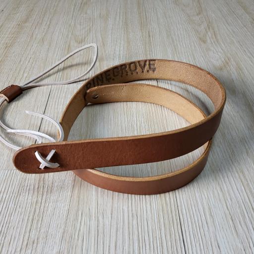 SOLD! SPECIAL OFFER MS50 Tan Leather Mandolin Strap - slight second