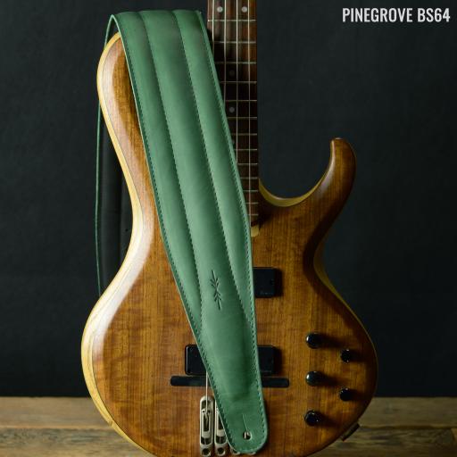 BS64 4" Wide (100mm) Padded Bass Guitar Strap - Emerald Green