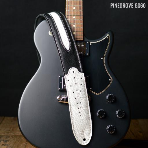 GS60 Tombstone Guitar Strap - black & white