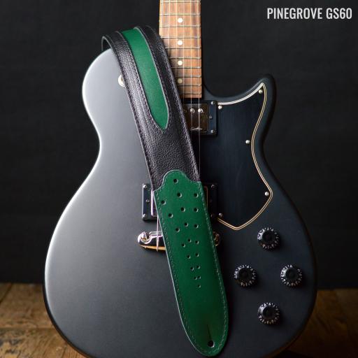 GS60 Tombstone Guitar Strap - green & black