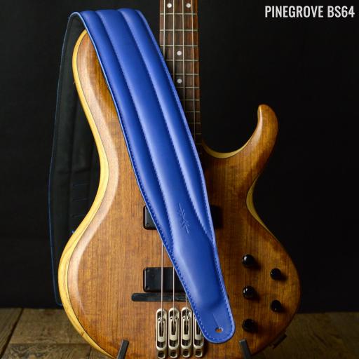 BS64 4" (100mm) Wide Padded Bass Guitar Strap - Cobalt Blue