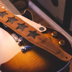 Pinegrove GS96 relic tan black stars guitar strap Rob 2 sq.jpg